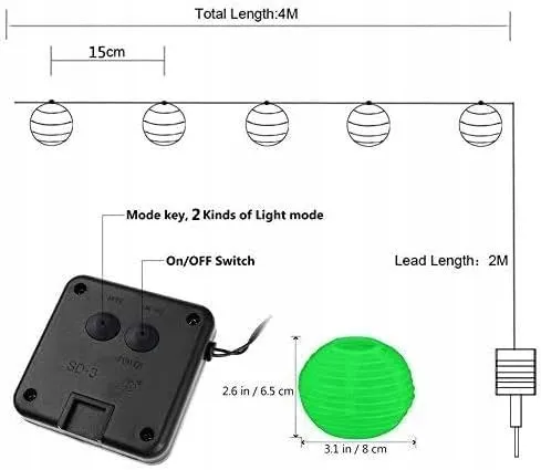 BAWOO Solar LED Lamp 6m 30 Kleurrijke Lantaarns Tuin Terras Waterdicht — foto 6