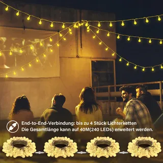 STARRYEVER Lichtsnoer Buiten 120 LED 20m 24 Kleuren Kristallen Bollen — miniatuur 6
