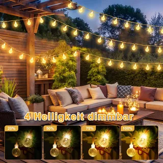 STARRYEVER Lichtsnoer Buiten 120 LED 20m 24 Kleuren Kristallen Bollen — miniatuur 7
