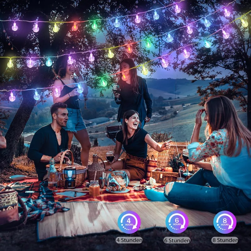 STARRYEVER Lichtsnoer Buiten 120 LED 20m 24 Kleuren Kristallen Bollen — foto 2