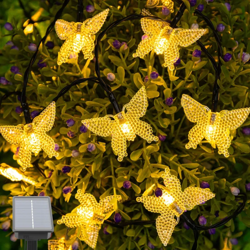 ISISYU Solar Lichtketting Vlinders 5M 20 LED Tuin Balkon Terras IP65 — foto 1