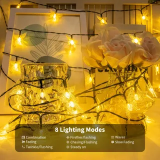 ISISYU Solar Lichtketting Vlinders 5M 20 LED Tuin Balkon Terras IP65 — miniatuur 4