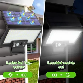 JESLED Solar LED Lampen 108LED Bewegingssensor IP65 Tuin Garage — miniatuur 5