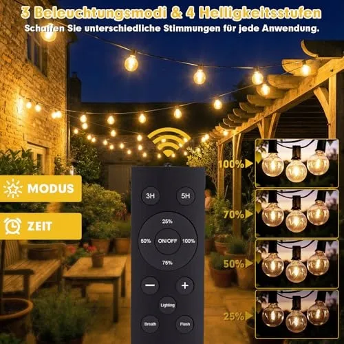 WARLISOU Solar Tuinlichtketting G40 14M Patio Balkon — foto 3