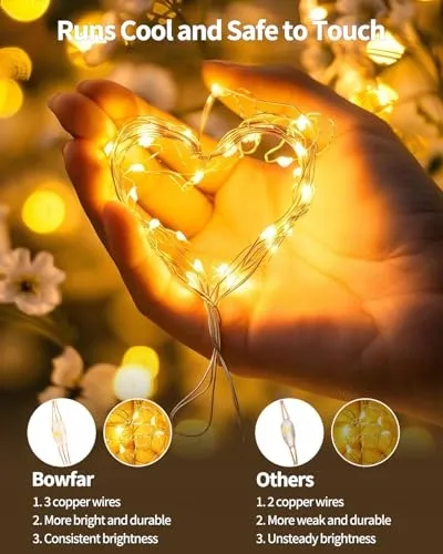 BOWFAR LED Lichtsnoer 10M 100 LED Warm Wit IP65 Waterdicht Buiten — foto 5
