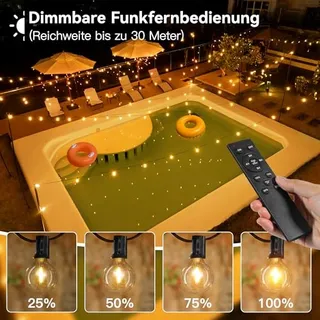 Solar Tuinlampjes 10M 17 LED IP65 Waterdicht Balkon Tuin — miniatuur 2