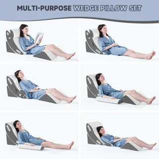 ORTHOPÄDISCHES Wigkussenset Post-Operatief Slapen Grijs — miniatuur 5