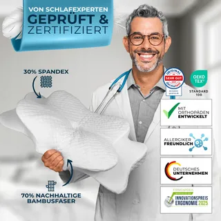 GLUCKSTOFF Orthopedisch Memory Foam Kussen Voor Alle Slaapposities — miniatuur 6
