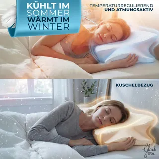 GLUCKSTOFF Orthopedisch Memory Foam Kussen Voor Alle Slaapposities — miniatuur 5