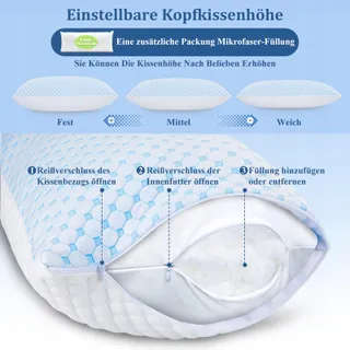 KUFIKUF Kussens 40x80 Set 2 Stuks Microvezel Allergie Verstelbaar — miniatuur 6