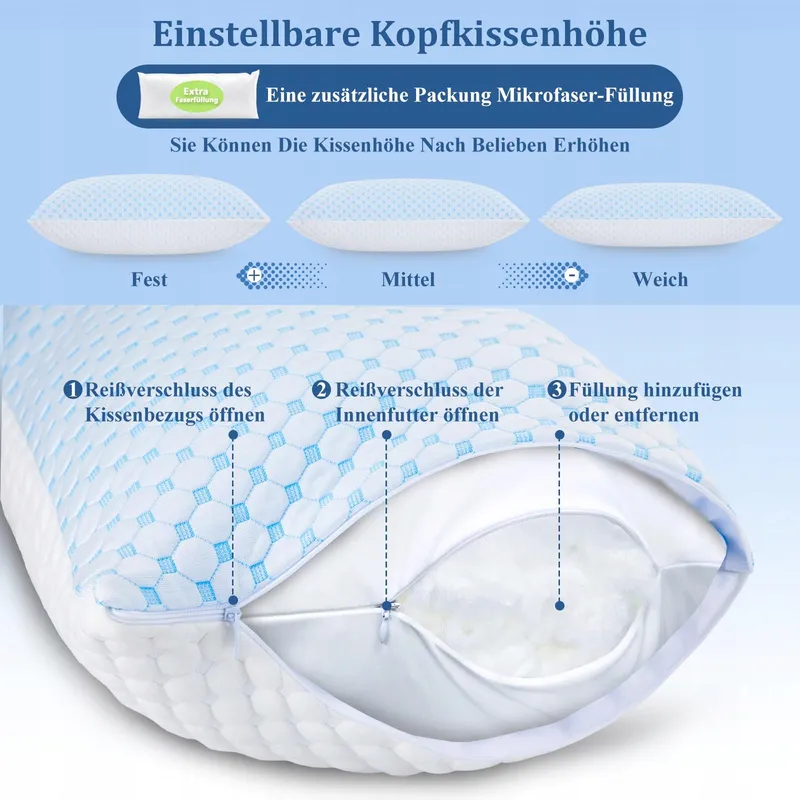 KUFIKUF Kussens 40x80 Set 2 Stuks Microvezel Allergie Verstelbaar — foto 6