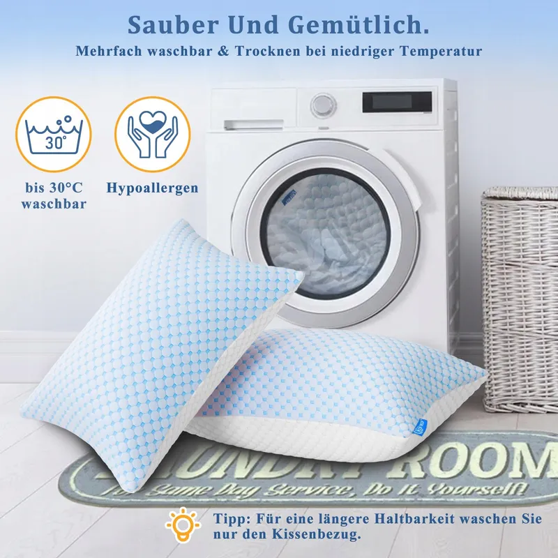 KUFIKUF Kussens 40x80 Set 2 Stuks Microvezel Allergie Verstelbaar — foto 9