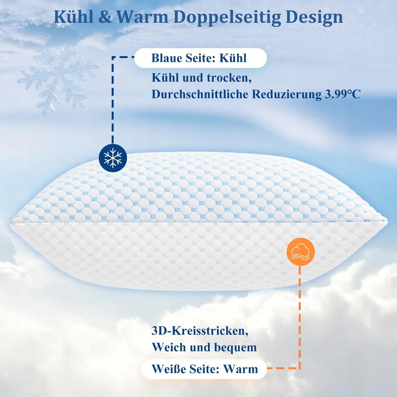 KUFIKUF Kussens 40x80 Set 2 Stuks Microvezel Allergie Verstelbaar — foto 3