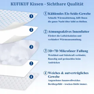 KUFIKUF Kussens 40x80 Set 2 Stuks Microvezel Allergie Verstelbaar — miniatuur 8