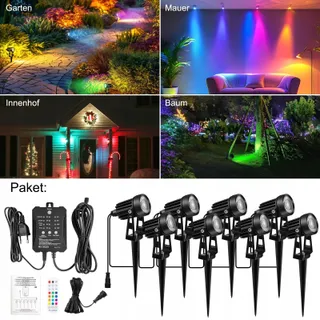 COOLWEST RGB Tuinspots met Afstandsbediening Lichtsensor IP65 24V — miniatuur 9