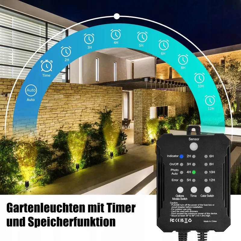 COOLWEST RGB Tuinspots met Afstandsbediening Lichtsensor IP65 24V — foto 4