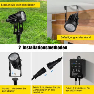 COOLWEST RGB Tuinspots met Afstandsbediening Lichtsensor IP65 24V — miniatuur 7