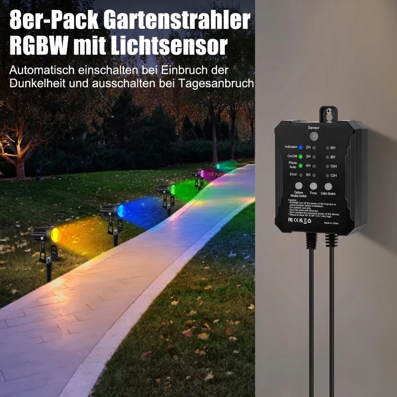 COOLWEST RGB Tuinspots met Afstandsbediening Lichtsensor IP65 24V — foto 2