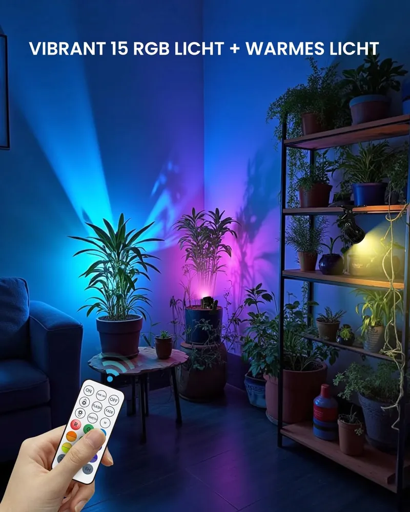 TOBE BRIGHT 6W RGB LED Klemspot Met Afstandsbediening Waterdicht — foto 2
