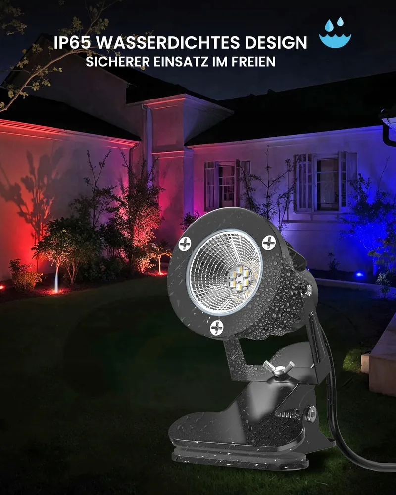 TOBE BRIGHT 6W RGB LED Klemspot Met Afstandsbediening Waterdicht — foto 4
