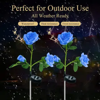 XRR Solar Tuinlampen 2 Stuks Roos LED Waterdicht Blauw — miniatuur 4
