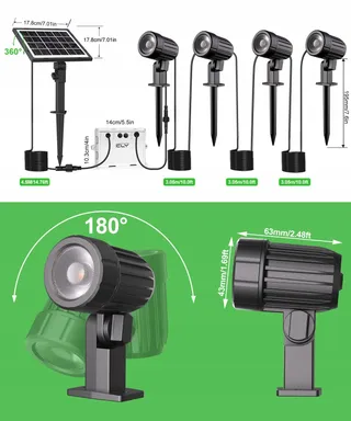 CLY Solar Tuinlamp Afstandsbediening 2 Modi 3 Standen IP66 Waterdicht — miniatuur 8