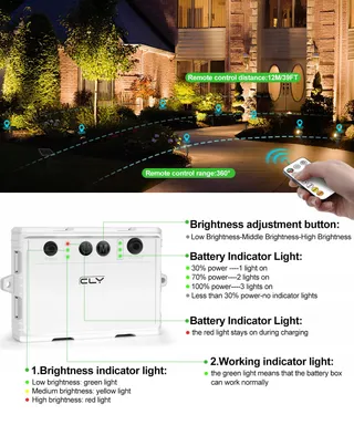 CLY Solar Tuinlamp Afstandsbediening 2 Modi 3 Standen IP66 Waterdicht — miniatuur 6