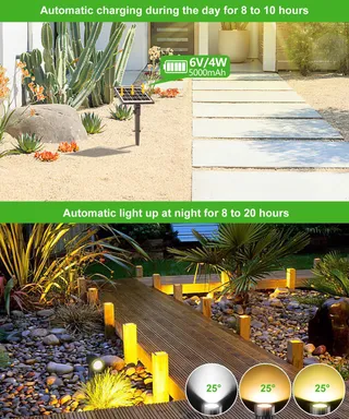 CLY Solar Tuinlamp Afstandsbediening 2 Modi 3 Standen IP66 Waterdicht — miniatuur 2