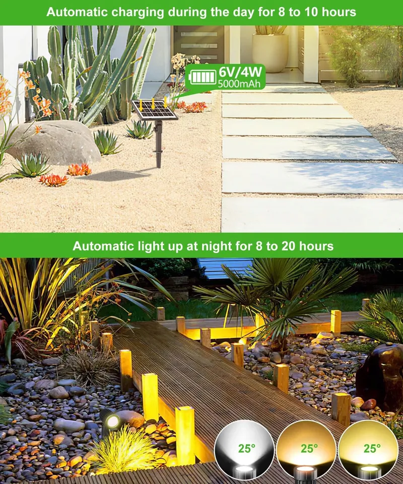 CLY Solar Tuinlamp Afstandsbediening 2 Modi 3 Standen IP66 Waterdicht — foto 2