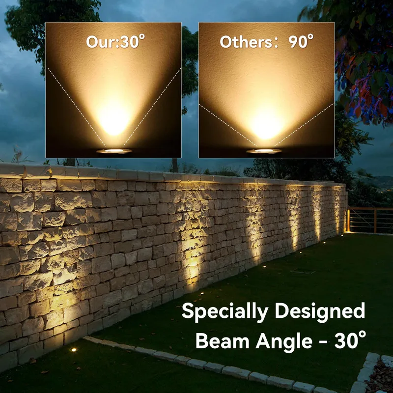 DAILYART Grondspots LED 4-Set 3W IP67 Tuin 3000K — foto 8