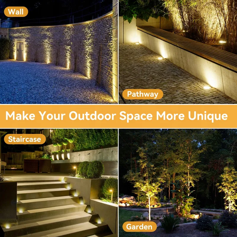 DAILYART Grondspots LED 4-Set 3W IP67 Tuin 3000K — foto 7