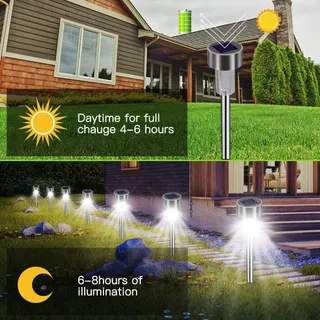 SOLAR LED Tuinlampen 12 Stuks IP65 Waterdicht Energiezuinig — miniatuur 5
