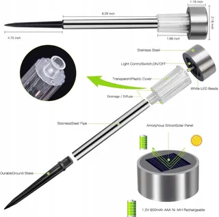 SOLAR LED Tuinlampen 12 Stuks IP65 Waterdicht Energiezuinig — miniatuur 2