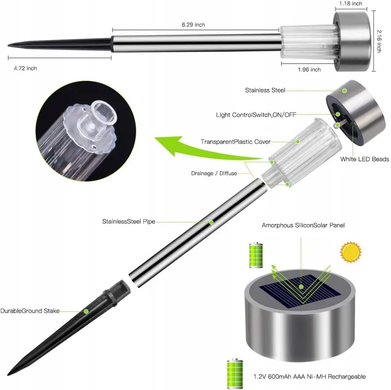 SOLAR LED Tuinlampen 12 Stuks IP65 Waterdicht Energiezuinig — foto 2
