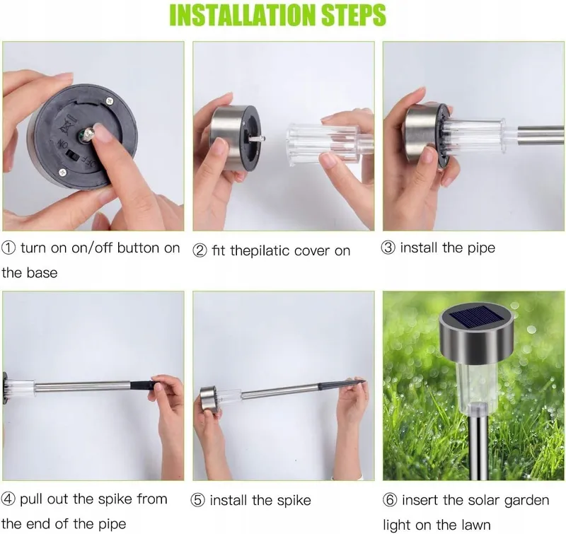 SOLAR LED Tuinlampen 12 Stuks IP65 Waterdicht Energiezuinig — foto 6