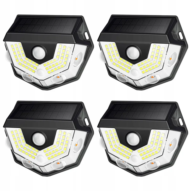 GOFFII Solar Buitenlampen met Bewegingssensor 4 Stuks IP65 Waterdicht — foto 1