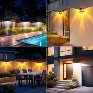 GOFFII Solar Buitenlampen met Bewegingssensor 4 Stuks IP65 Waterdicht — miniatuur 7