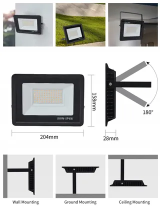 TREOIR LED Schijnwerper 50W 5000LM Warm Wit IP66 Waterdicht — miniatuur 6