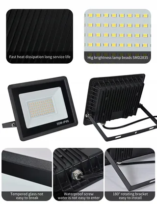 TREOIR LED Schijnwerper 50W 5000LM Warm Wit IP66 Waterdicht — miniatuur 8