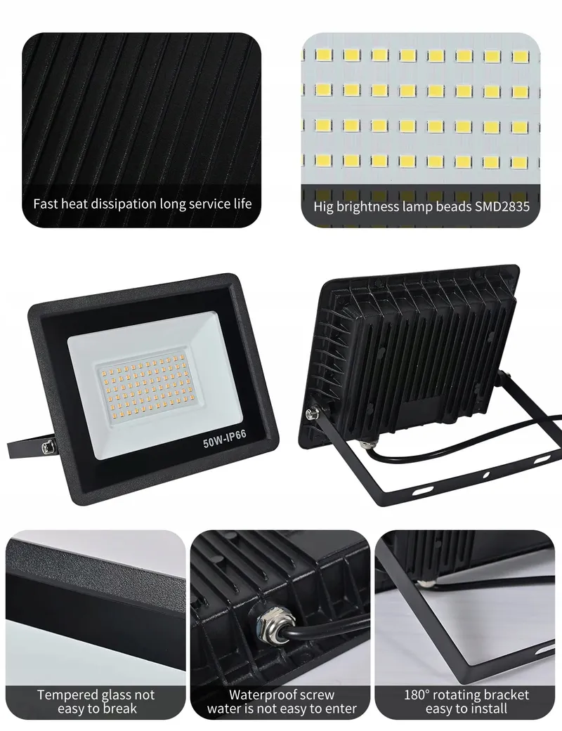 TREOIR LED Schijnwerper 50W 5000LM Warm Wit IP66 Waterdicht — foto 8