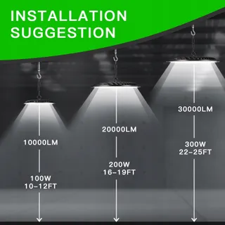JINABLOSSY 100W UFO LED Industrielamp 6000K 10000LM IP65 Werkplaats — miniatuur 5
