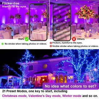 RGB LED Schijnwerper Buiten 80W Bluetooth App IP66 Waterdicht — miniatuur 5