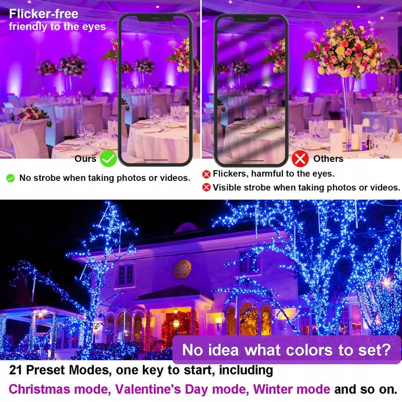 RGB LED Schijnwerper Buiten 80W Bluetooth App IP66 Waterdicht — foto 5
