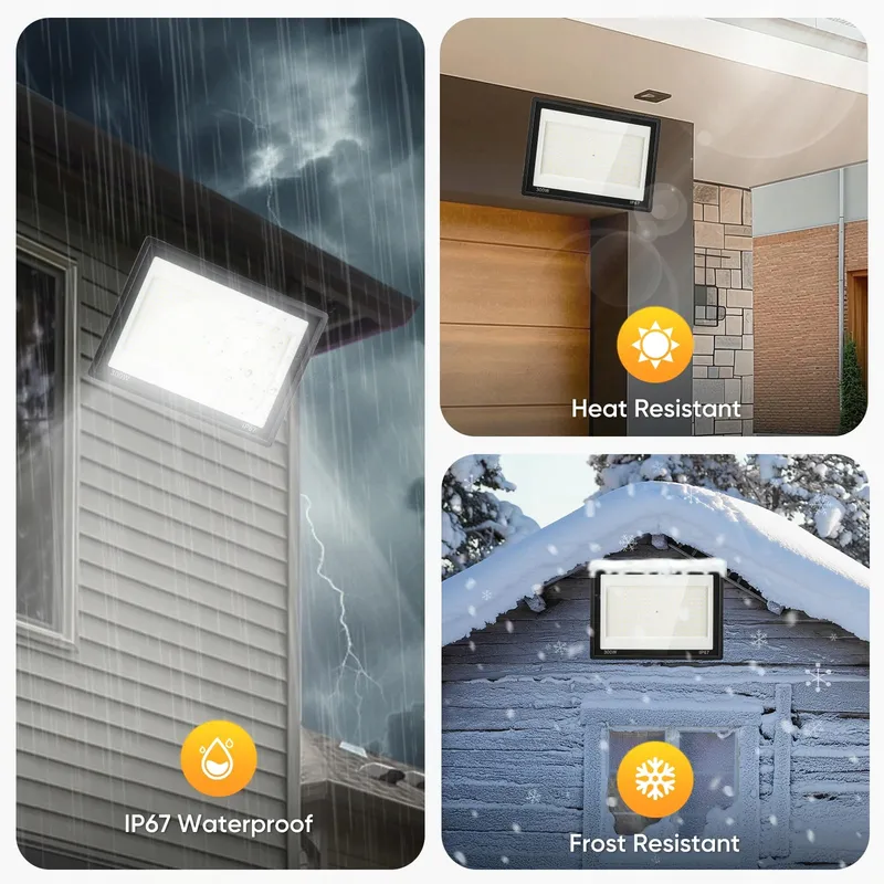 LED Schijnwerper Buiten 300W IP67 Waterdicht 30000LM 7000K — foto 3