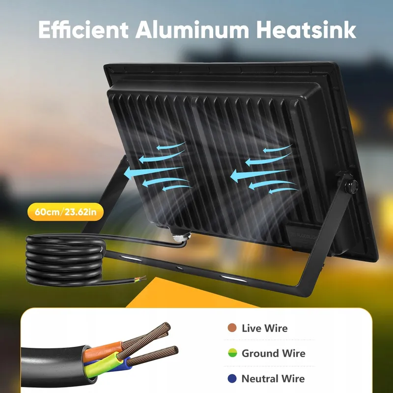 LED Schijnwerper Buiten 300W IP67 Waterdicht 30000LM 7000K — foto 5