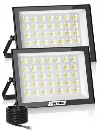 LITGLOBE LED Schijnwerper Buiten 100W 2 Stuks Superhelder IP66 Tuin — miniatuur 1