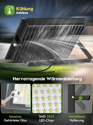 LITGLOBE LED Schijnwerper Buiten 100W 2 Stuks Superhelder IP66 Tuin — miniatuur 5