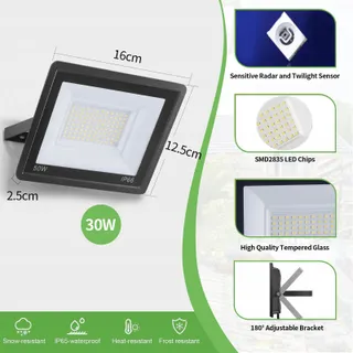 FOSINGUT 50W LED Schijnwerper Bewegingssensor 5000LM IP66 Tuin 3000K — miniatuur 5