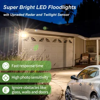 FOSINGUT 50W LED Schijnwerper Bewegingssensor 5000LM IP66 Tuin 3000K — miniatuur 3