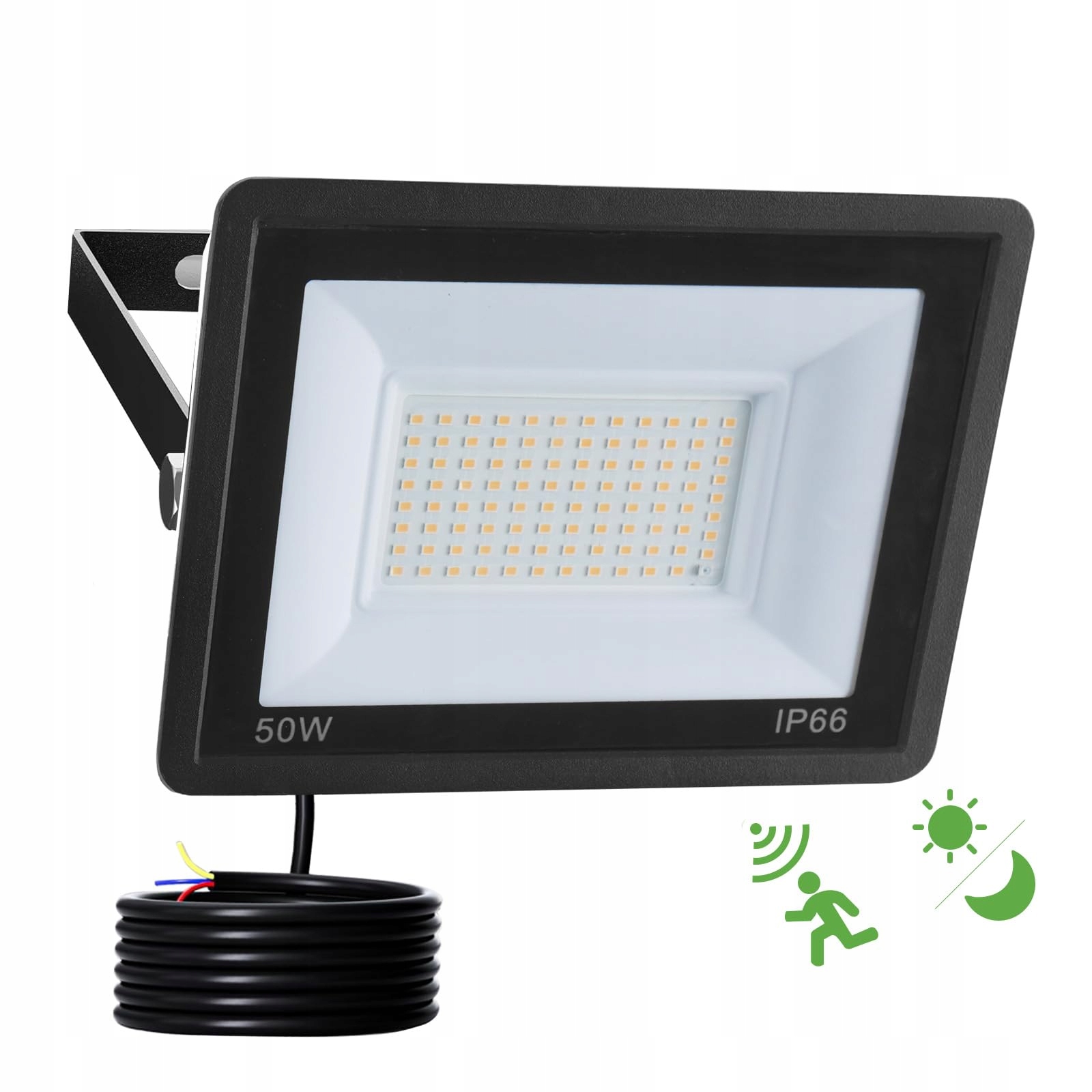 FOSINGUT 50W LED Schijnwerper Bewegingssensor 5000LM IP66 Tuin 3000K